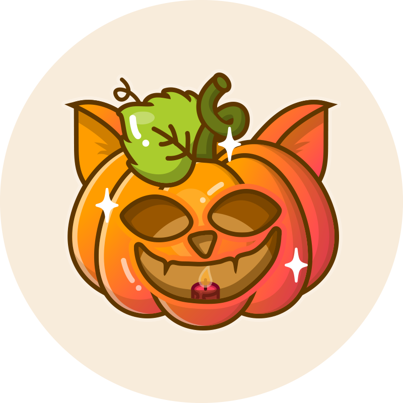cat pumpkin icon in circle