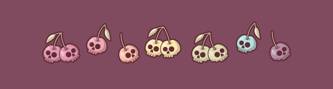pastel skull cherries